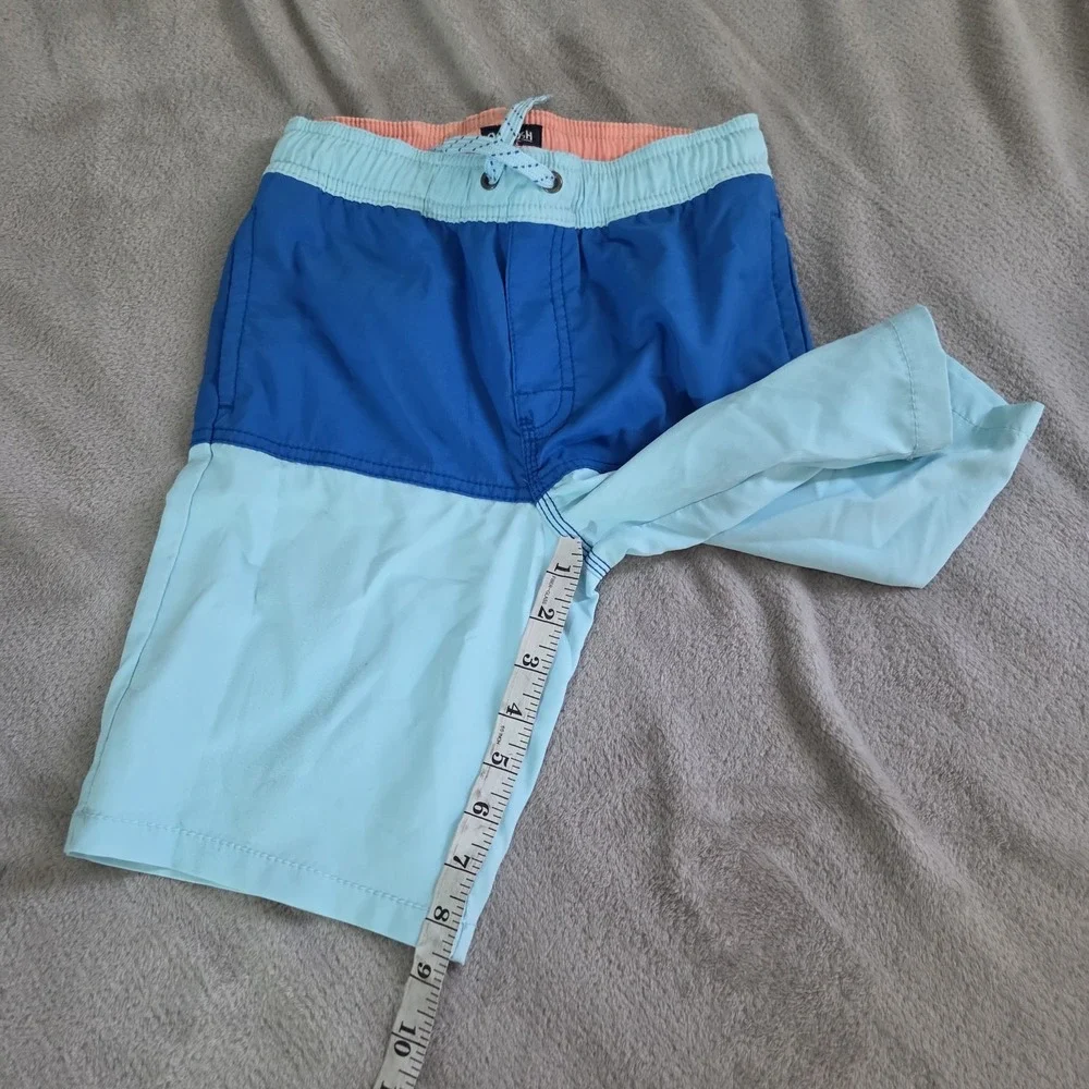Oshkosh bgosh Boys Size 8 Drawstring Colorblock Swim Trunks Blue